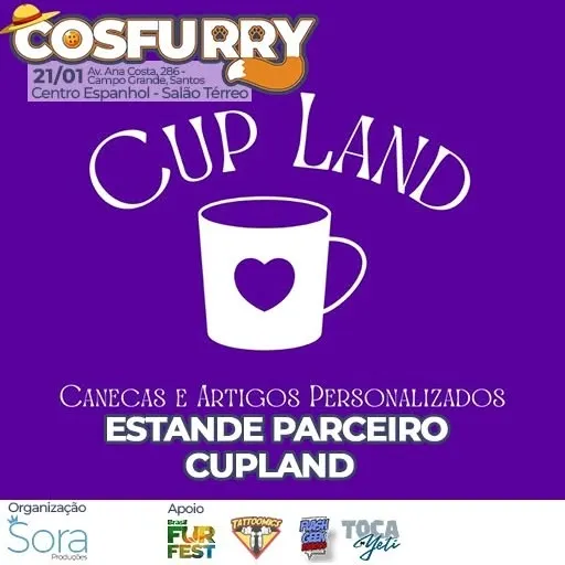 Canecas personalizadas lindíssimas somente na cupland.canecas , que estará presente no cosfurry. Não perca a chance e ga...