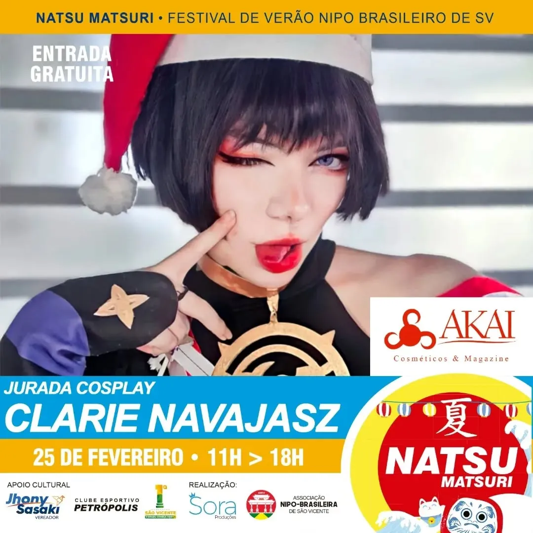 Nossa próxima convidada é a sensacional clarienavajasz que irá julgar nosso concurso cosplay. Não perca Natsu Matsuri di...