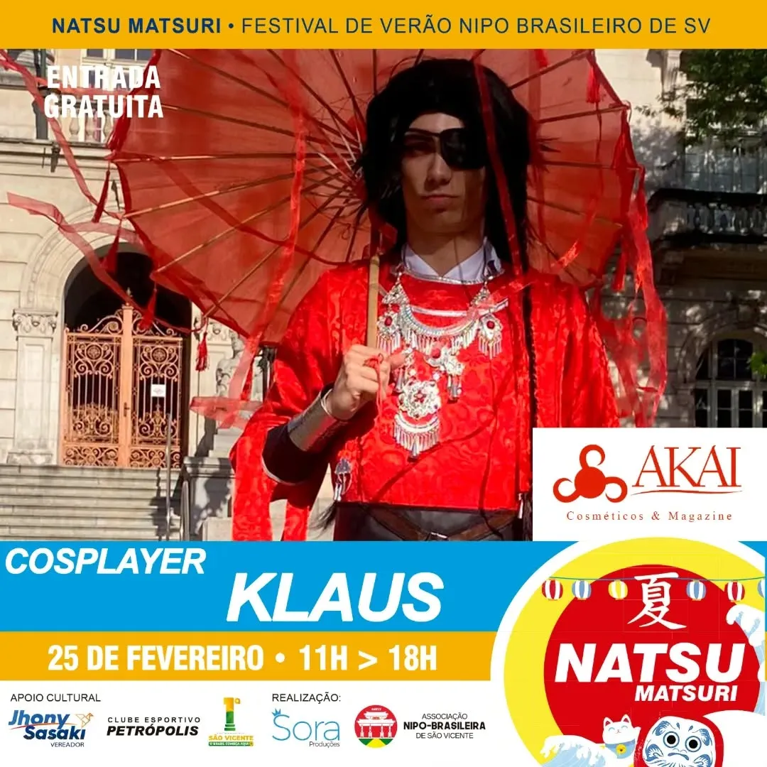 Ao longo da semana vamos anunciar os participantes que se inscreveram online para o concurso cosplay do Natsu Matsuri. C...