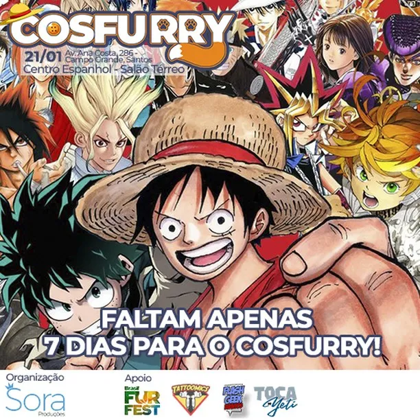Falta pouco! O primeiro encontro de fandoms da baixada santista está chegando, muita diversão, comida boa, brindes, ativ...