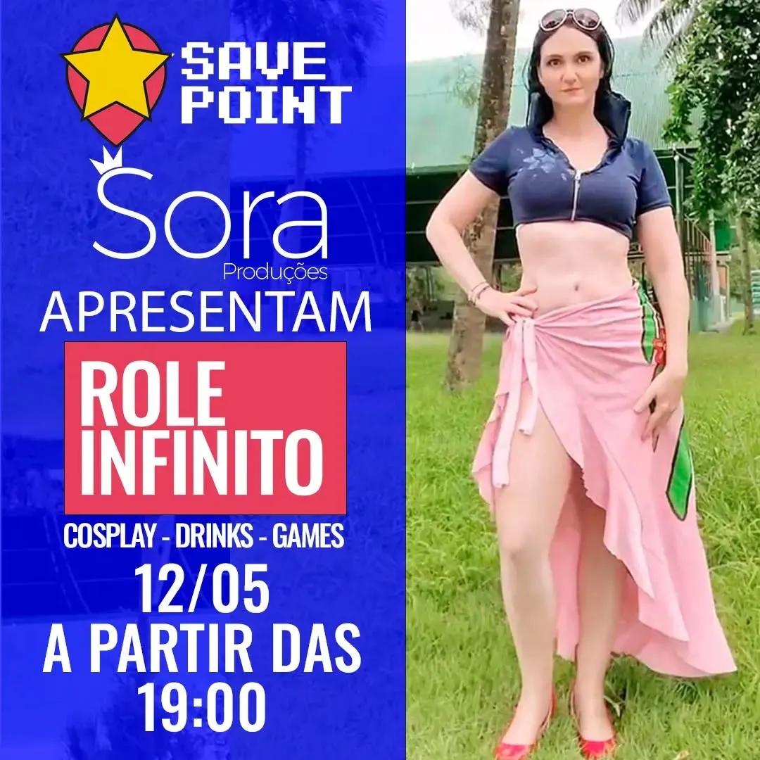 Salve na agenda, nosso rolê é dia 12/05 (dom) na Save Point em Santos a partir das 19 hrs. Cosplay, boa comida e bebida,...