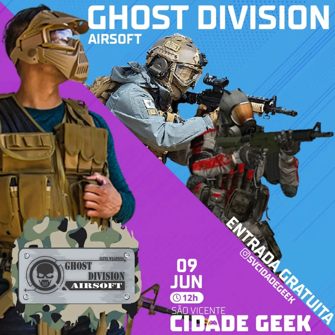 🔫💥 Adrenalina, estratégia e ação esperam por você no São Vicente Cidade Geek! 🎮👾 Junte-se a nós no espaço temático d...