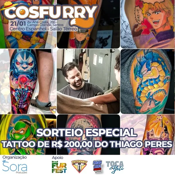 Teremos um sorteio especial para TODOS os visitantes do Cosfurry! Basta na recepção apresentar seu ingresso antecipado O...