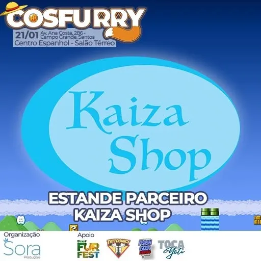 Nosso primeiro parceiro a ser anunciado é a kaizashop_oficial que estará presente no Cosfurry com figures e muita coisa...