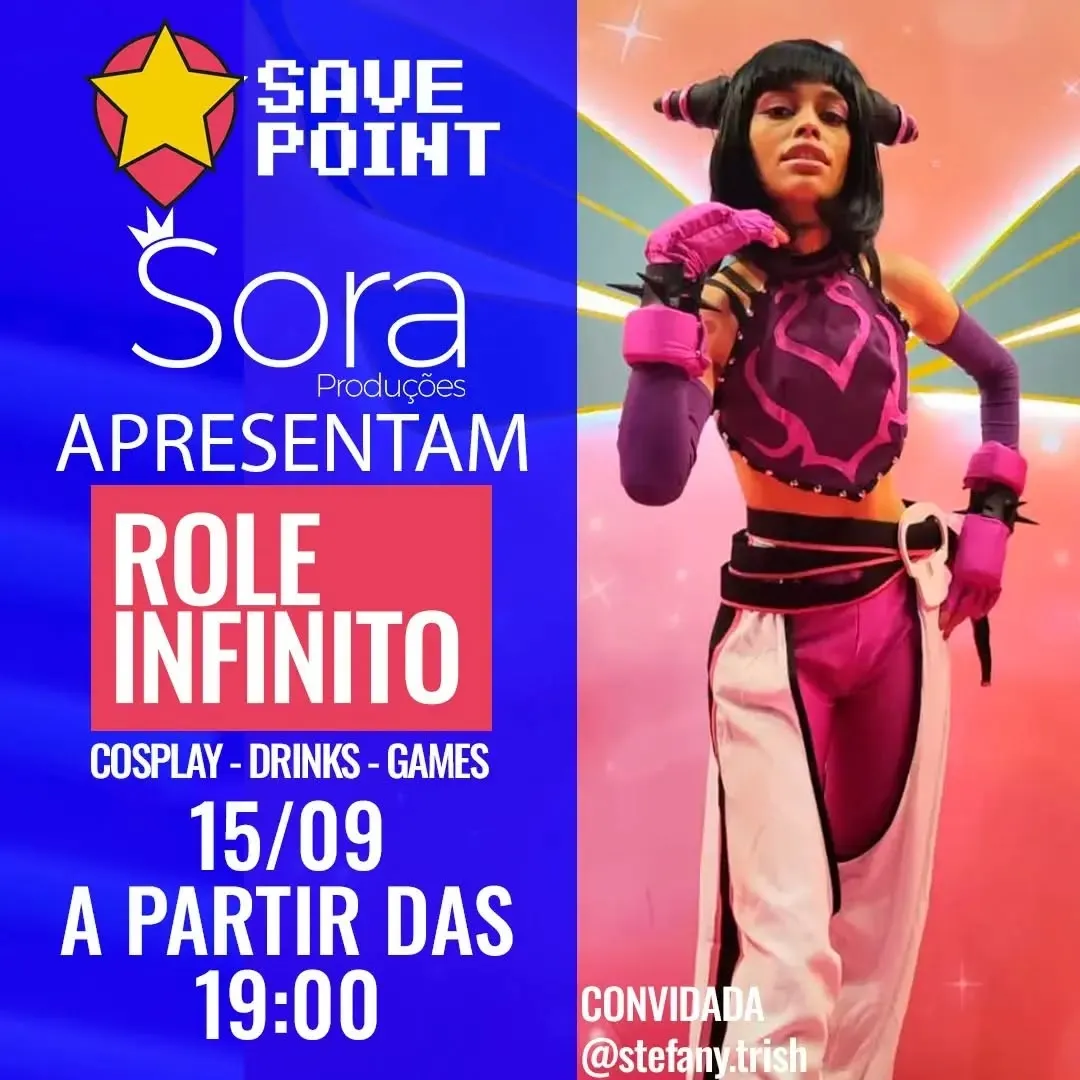 O nosso rolê está marcado! Cosplayers, games, gincanas e muita comida boa só na savepointsantos , você não pode perder!