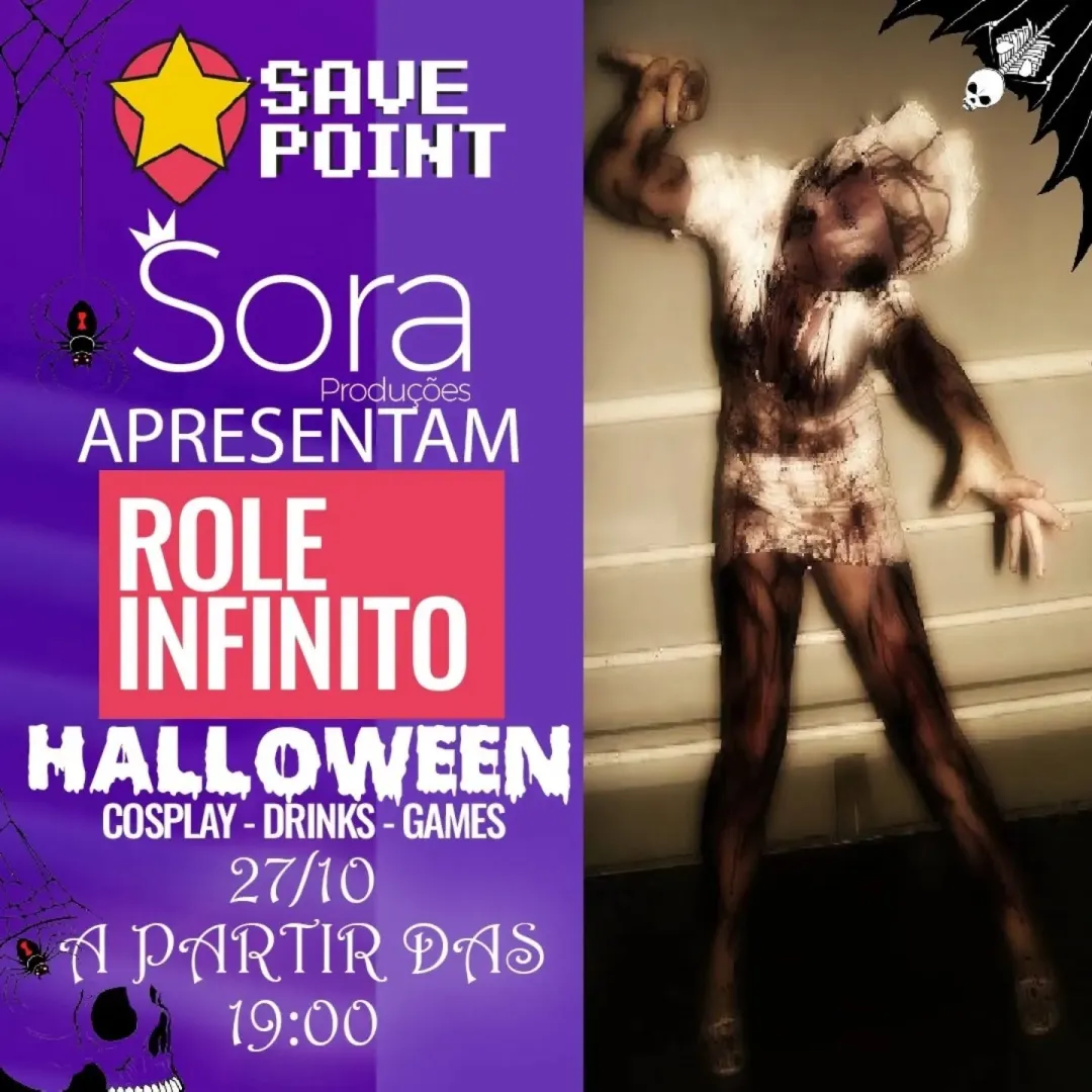 🎃👻 ROLE INFINITO HALLOWEEN! 👻🎃

Venha curtir uma noite de arrepiar no Save Point Santos, dia 27/10, a partir das 19h...