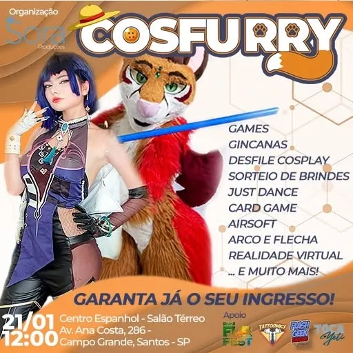 O primeiro encontro de fandoms da baixada santista chegou! Venha fazer novos amigos e se divertir, ingressos antecipados...