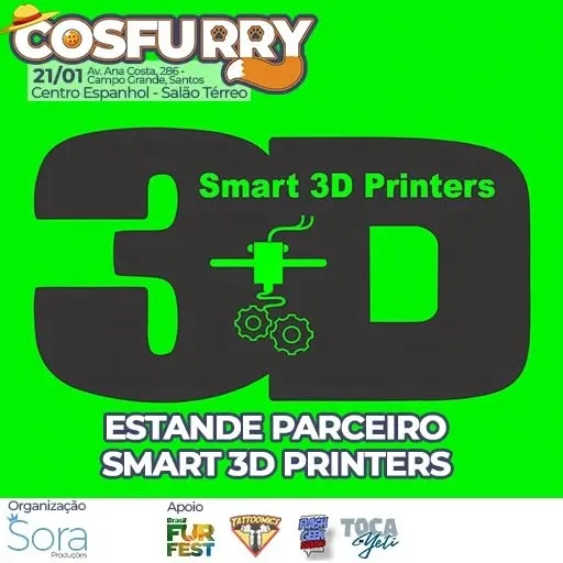 Nosso parceiro da smart3dprinters tem produtos sensacionais apenas no Cosfurry! Você não pode perder! Ingressos já dispo...