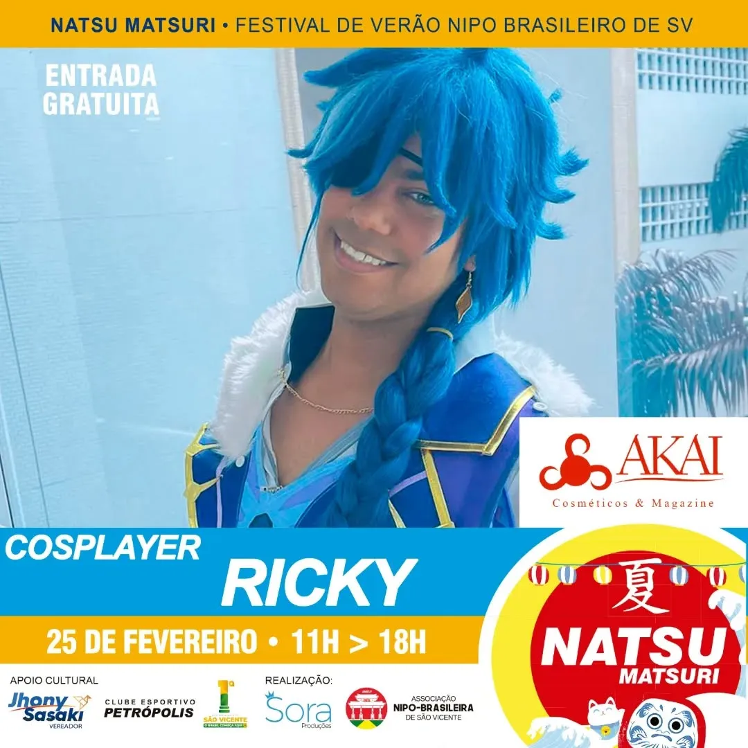 Mais um participante do nosso concurso cosplay que se inscreveu online, não perca dia 25 de fevereiro o Natsu Matsuri!
....