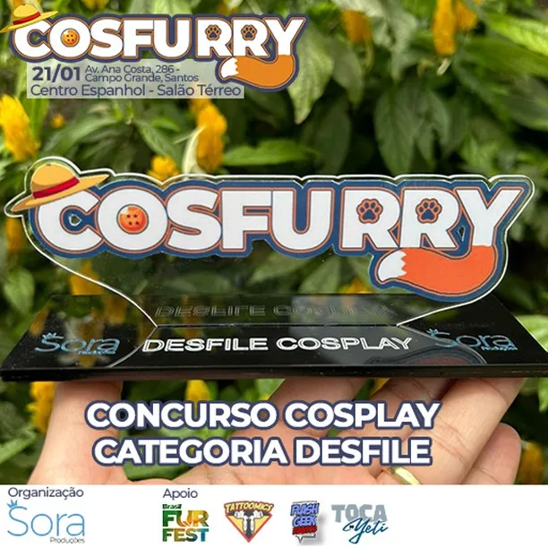 O concurso cosplay do Cosfurry terá premiação de R$ 500,00, troféu e brindes ! Confira o regulamento no link - https://b...